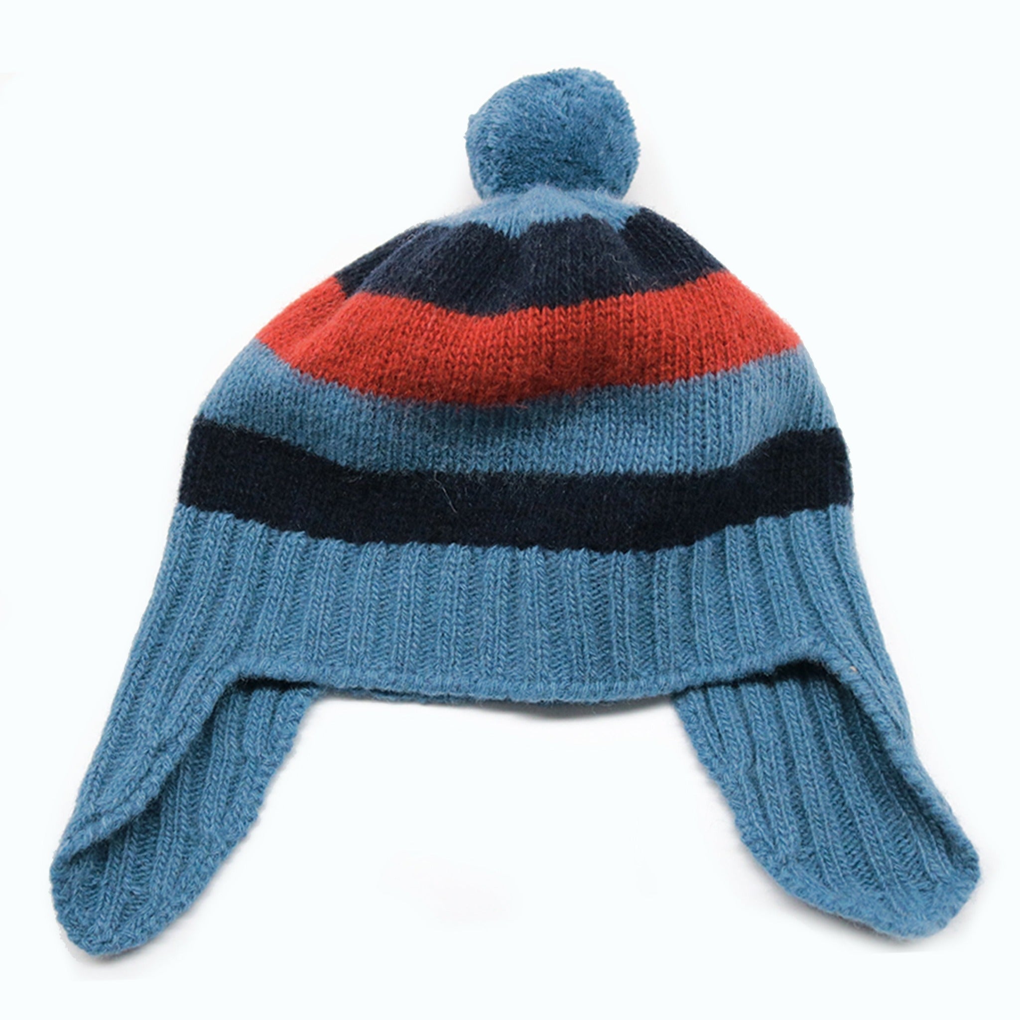 BABY STRIPED EARFLAP WITH POM POM – product image 7
