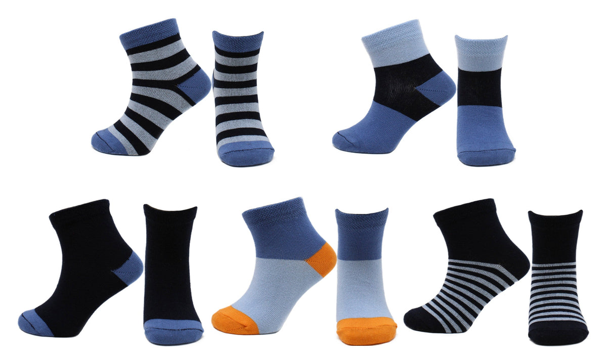 Chaussettes Garçon Ciel et Mer Coton Écologique - Bleu (5 paires)