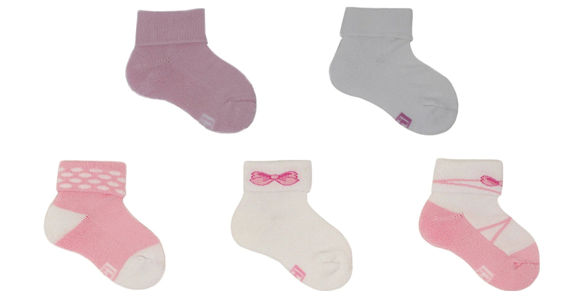 Chaussettes Bébé Bambou Sans Couture - Beige, Blanc, Rose (5 paires)